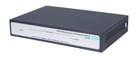 HPE 1420 8G Switch (8 ports 10/100/1000, unmanaged, fanless)(repl. for J9661A)