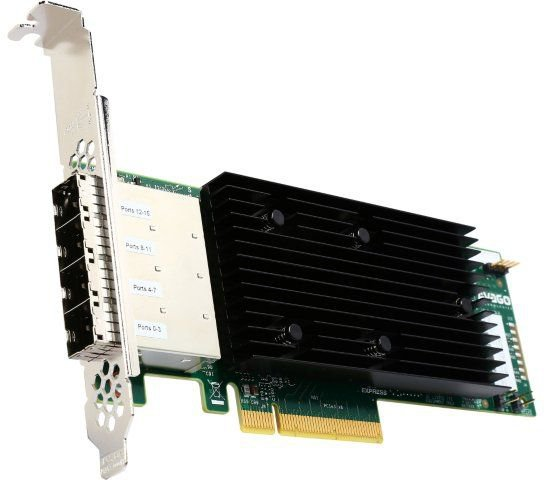 LSI HBA SAS9305-16E (05-25704-00) (PCI-E 3.0 x8, LP, EXTERNAL) SGL SAS12G, 16port (4*mini-SAS HD SFF8644), Каб.отдельно