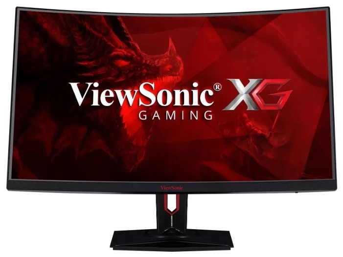 Viewsonic 32" XG3240-C VA LED изогнутый, 2560x1440, 4ms, 300cd/m2, 178°/178°, 120Mln:1, 144Hz, HDMI*2, DP, USB-Hub, колонки, Tilt, Swivel, рег.по высоте, Headphone Out, VESA, Black-Red