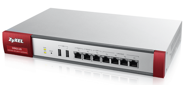 Zyxel Межсетевой экран USG110  с набором подписок на 1 год (AS,AV,CF,IDP), Rack, 2xWAN GE, 4xLAN/DMZ GE, 1xOPT GE, 2xUSB3.0, AP Controller (2/34)