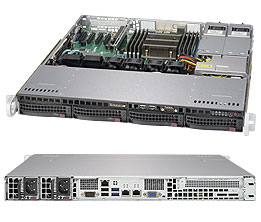 Supermicro SuperServer 1U 5018R-MR no CPU(1) E5-2600/1600v3/v4 no memory(8)/ on board C612 RAID 0/1/5/10/ no HDD(4)LFF/ 2xGE/ 1xFH/ 2x400W Gold/ Backplane 4xSATA/SAS