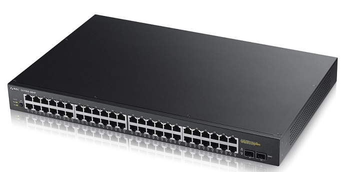 Zyxel GS1900-48HP, 48-port GbE L2 Smart Switch, 170 Watt rackmount