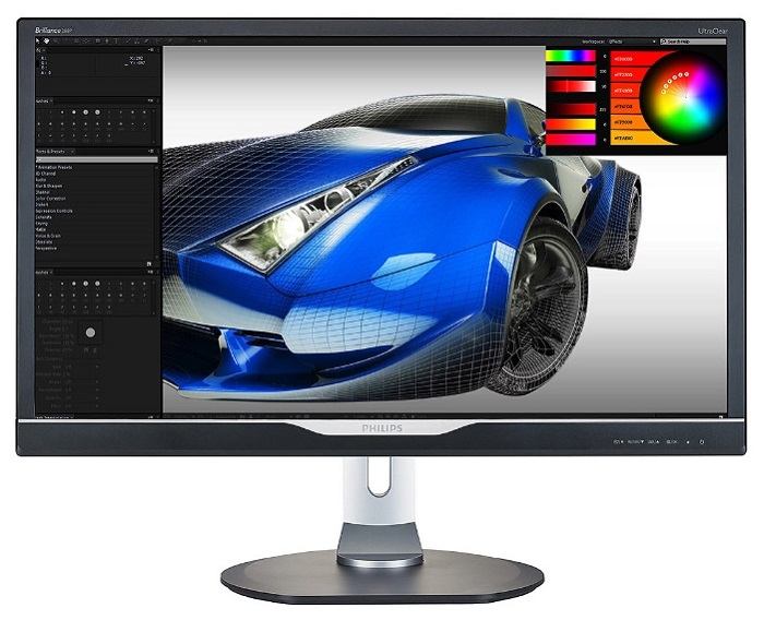 28" Philips 288P6LJEB 3840x2160 4K UHD TN LED 16:9 1ms VGA DVI HDMI HDMI-MHL DP 2*USB2.0 2*USB3.0 50M:1 170/160 300cd HAS Pivot Tilt Swivel Speakers Black/