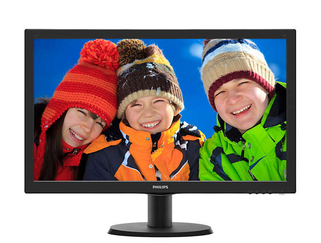 23,6" Philips 243V5LSB5 1920x1080 TN LED 16:9 5ms VGA DVI 10M:1 170/160 250cd Tilt Black.