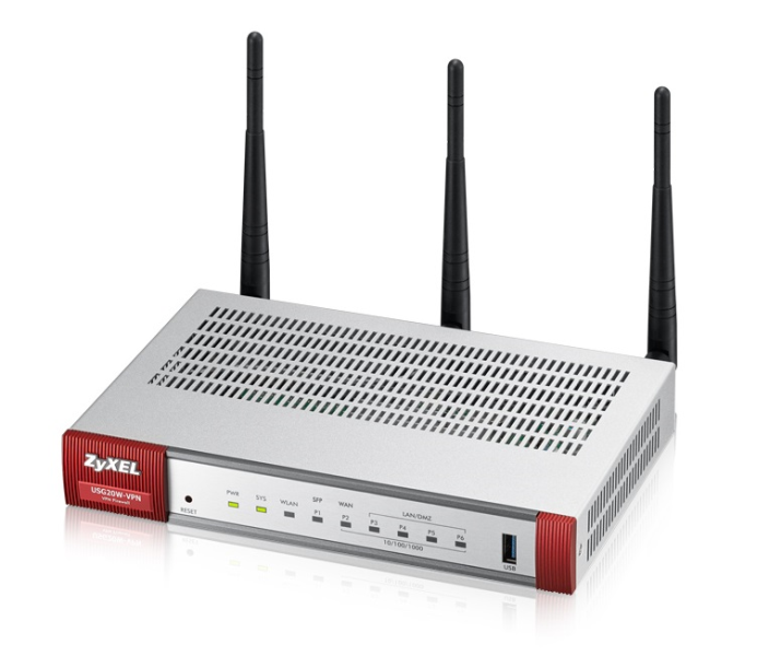 ZyXEL USG 20W-VPN  Центр безопасности для малого офиса 1 x WAN, 1 x SFP, 4 x LAN/DMZ, Wi-Fi 802.11b/g/n (repl. USG 20W)