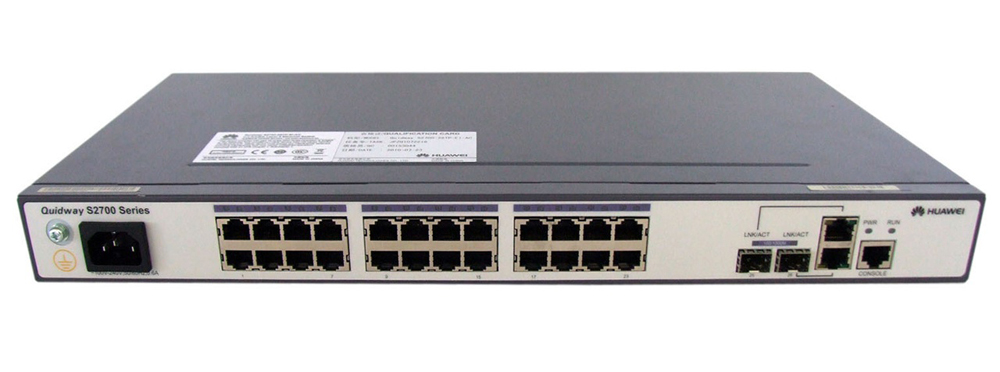 Huawei S2700-26TP-EI-AC(24 Ethernet 10/100 ports,2 dual-purpose 10/100/1000 or SFP,AC 110/220V) (02352302)