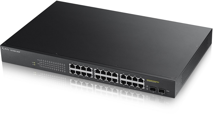 ZyXEL GS1900-24HP, 24-port GbE L2 PoE Smart Switch, rackmount, 170 Watt