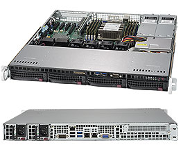 Supermicro SuperServer 1U 5019P-MTR noCPU(1)Scalable/TDP 70-205W/ no DIMM(8)/ SATARAID HDD(4)LFF/ 2x10GbE/ 1xFH, M2/ 2x400W