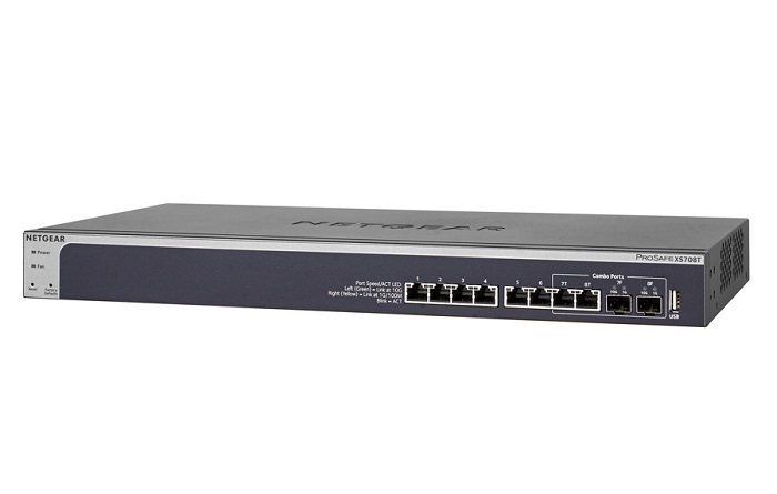 NETGEAR Web управляемый 10G Smart-коммутатор. Порты: 6*10GBase-T; 2 Combo SFP+/10GBase-T . Улучшенный функционал ACL, QoS и поддержкой IPv6