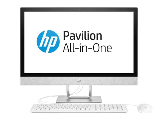 HP Pavilion 24 A 24-r100ur  Non-Touch AMD Ryzen R3 2200U 4GB DDR4 (1X4GB)1TB AMD Radeon Vega 3 DVDRW USB KBD, USB MOUSE Webcam Blizzard White FREEDOS
