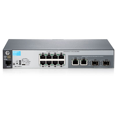 Aruba 2530 8 Switch (8 x 10/100 + 2 x SFP or 10/100/1000, Managed, L2, virtual stacking, 19")