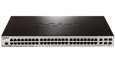 D-Link DES-3200-52/C1B, 48-Port 10/100Mbps + 2 Combo 1000BASE-T/SFP + 2 SFP L2 Management Switch 16K MAC address, 4K of 802.1Q VLAN Support, QoS  support, Traffic Segmentation, Bandwidth  Control (Per
