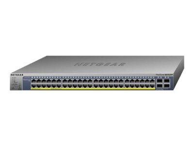 NETGEAR Управляемый гигабитный Smart-коммутатор на 48GE+4SFP(Из них первые 8 портов PoE+,остальные PoE),c поддержкой статической маршрутизации и IPv6,PoE бюджет до 384 Вт