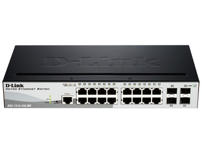 D-Link DGS-1510-20L/ME/A1A, Managed Gigabit Switch with 16 Ports 10/100/1000Base-T + 4 1000Base-X SFP ports