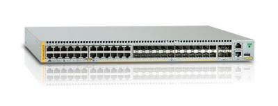 Allied Telesis 10/100/1000BASE-T ports x 24 (Combo) - SFP slot x 24 (Combo) - SFP/SFP+ slots x 4. Console port x 1 (RJ45) - Dual Power Supply slot - Dedicated Stacking port x 2 (Rear panel)