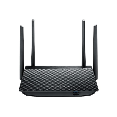 ASUS RT-AC58U //  роутер  802.11b/g/n/ac, до 400 + 867Мбит/c, 2,4 + 5 гГц, 4 антенны, USB, GBT LAN ; 90IG02N0-BM3000