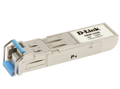 D-Link DEM-330R, WDM SFP Transceiver with 1 1000Base-BX-U port. DDM supportUp to 10km, single-mode Fiber, Simplex LC connector, Transmitting and Receiving wavelength: TX-1310nm, RX-1550nm, 3.3V power