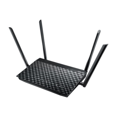 ASUS DSL-AC55U // VDSL2/ADSL модем, роутер 802.11b/g/n/ac, до 300 + 867Мбит/c, 2,4 + 5 гГц, 4 антенны, USB, GBT LAN ; 90IG02B0-BM3110