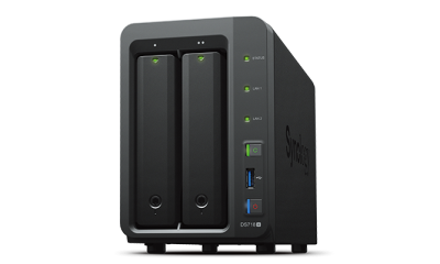 Synology DS718+ QC1,5GhzCPU/2Gb(upto6)/RAID0,1,10,5,6/up to 2hot plug HDDs SATA(3,5' or 2,5')(up to 7 with DX517)/3xUSB3.0/1eSATA/2GigEth/iSCSI/2xIPcam(up to 40)/1xPS/3YW