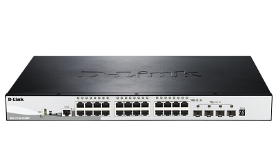 D-Link DGS-1510-28XMP/A1A, Managed Gigabit Switch with 24 PoE Ports 10/100/1000Base-T + 4 10GBase-X SFP+ ports