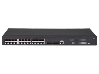 HPE 5130 24G 4SFP+ EI Switch (24x10/100/1000 RJ-45 + 4x1/10G SFP+, Managed static L3, Stacking, IRF, 19')