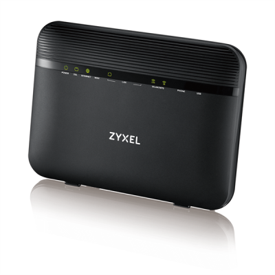 Zyxel VMG8924-B10D, 2xWAN (RJ-45 GE и RJ-11), Annex A, profile 17a, 802.11a/b/g/n/ac (2,4 + 5 ГГц) до 300+1300 Мбит/сек, 4xLAN GE, 2xFXS, 1xUSB2.0 (поддержка 3G/4G модемов)