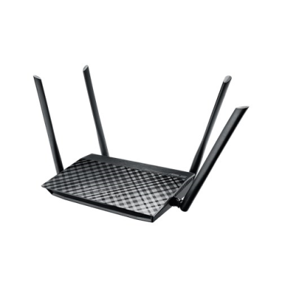 ASUS RT-AC1200 //  роутер  802.11b/g/n/ac, до 300 + 867Мбит/c, 2,4 + 5 гГц, 4 антенны, USB ; 90IG0211-BM3D00