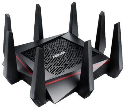 ASUS RT-AC5300 // роутер 802.11b/g/n/ac, до 1000 + 2167 + 2167Мбит/c, 2,4 + 5 гГц, 8 антенн, USB, GBT LAN ; 90IG0201-BN2G00