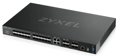 Zyxel XGS4600-32F L3 Managed Switch, 24 port Gig SFP, 4 dual pers.  and 4x 10G SFP+, stackable, dual PSU