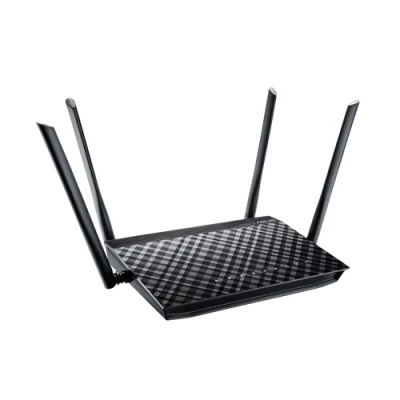 ASUS RT-AC1200+ //  роутер  802.11b/g/n/ac, до 300 + 867Мбит/c, 2,4 + 5 гГц, 4 антенны, USB, GBT LAN; 90IG0241-BM3000