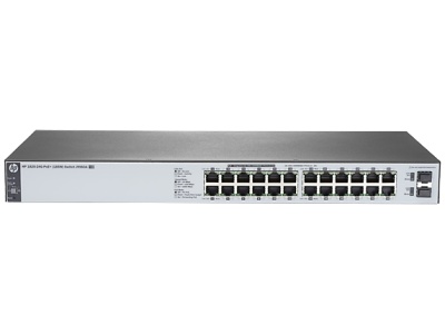 HPE 1820 24G PoE+ (185W) Switch (12 ports 10/100/1000 + 12 ports 10/100/1000 PoE+ + 2 SFP, WEB-managed)