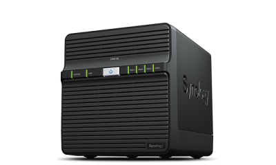 Synology  DS418j 1,4GhzCPU/1GB/RAID0,1,10,5,6,10/up to 4HDDs SATA(3,5' ')/2xUSB/1GigEth/iSCSI/2xIPcam(upto 16)/1xPS repl DS416J
