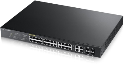 ZyXEL GS1920-24HP, 28-port GbE L2 PoE+ Smart Switch, 802.3at, 375 Watt