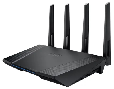 ASUS RT-AC87U //  роутер 802.11b/g/n/ac, до 600 + 1734Мбит/c, 2,4 + 5 гГц, 4 антенны, USB, GBT LAN ; 90IG00W0-BM3G10