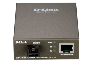 D-Link DMC-F20SC-BXD, Fast Ethernet Twisted-pair to Fast Ethernet Single-mode Fiber (20km, SC, TX 1550nm, RX 1310nm) Media Converter Module