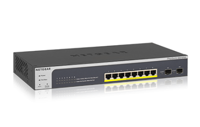 NETGEAR Управляемый гигабитный Smart-коммутатор на 8GE+2SFP портов (из них 8GE портов с PoE+) , PoE бюджет до 75 Вт