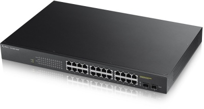 ZyXEL GS1900-24HP, 24-port GbE L2 PoE Smart Switch, rackmount, 170 Watt