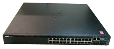 DELL Networking N3024, ур. 3, 24x1GbE, 2 комб.порта, 2 фикс.порта SFP+ 10GbE, объед. в стек, возд.поток от панели вв-выв к ИП, ИП перем.тока, 3YPSNBD