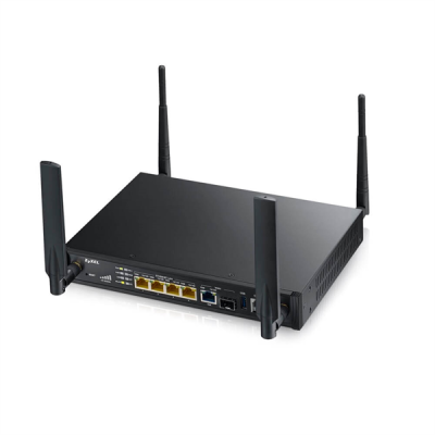 Zyxel SBG3600-N, 1xWAN GE/SFP, LTE Band 3/7/8/20 (Sim-слот), 1xRJ11 ADSL2+/VDSL2 (Annex B) и mobile USB, 4xLAN GE, 802.11n (2,4 ГГц) до 300 Мбит/сек, 1xUSB2.0, VPN (20/35), AP Controller (2/10)